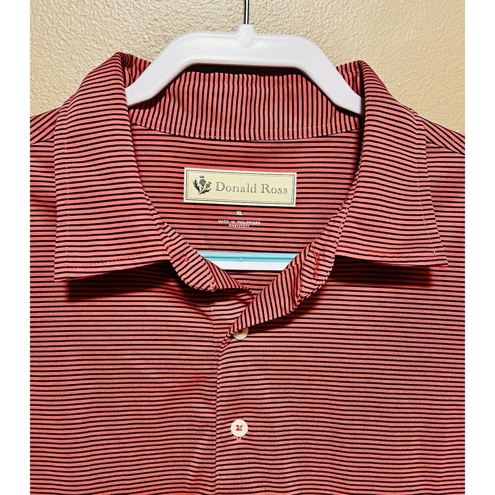 Donald Ross Men’s Golf Polo Size XL Striped Print Lightweight Comfort